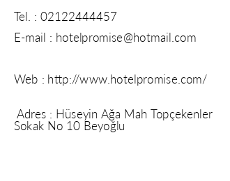 Promise Hotel iletiim bilgileri